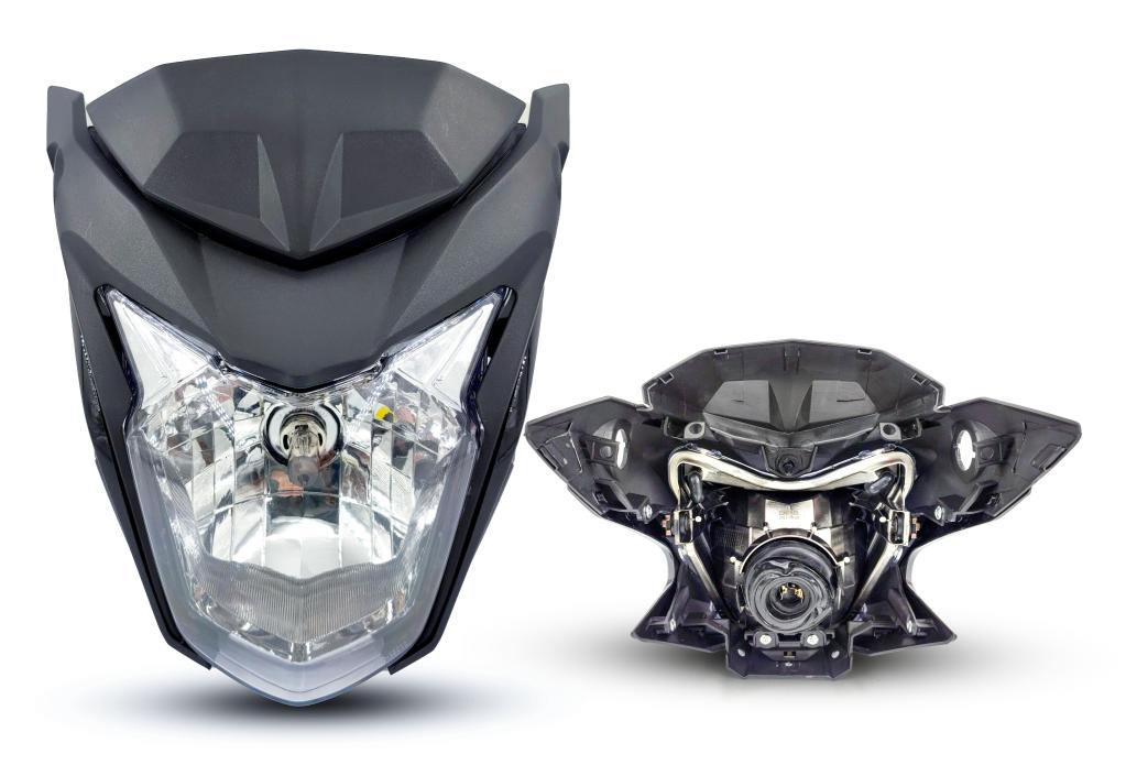 FAROL COMPLETO CB 250F 2016-2023 TWISTER C/BANANINHA PRETO EMBUS