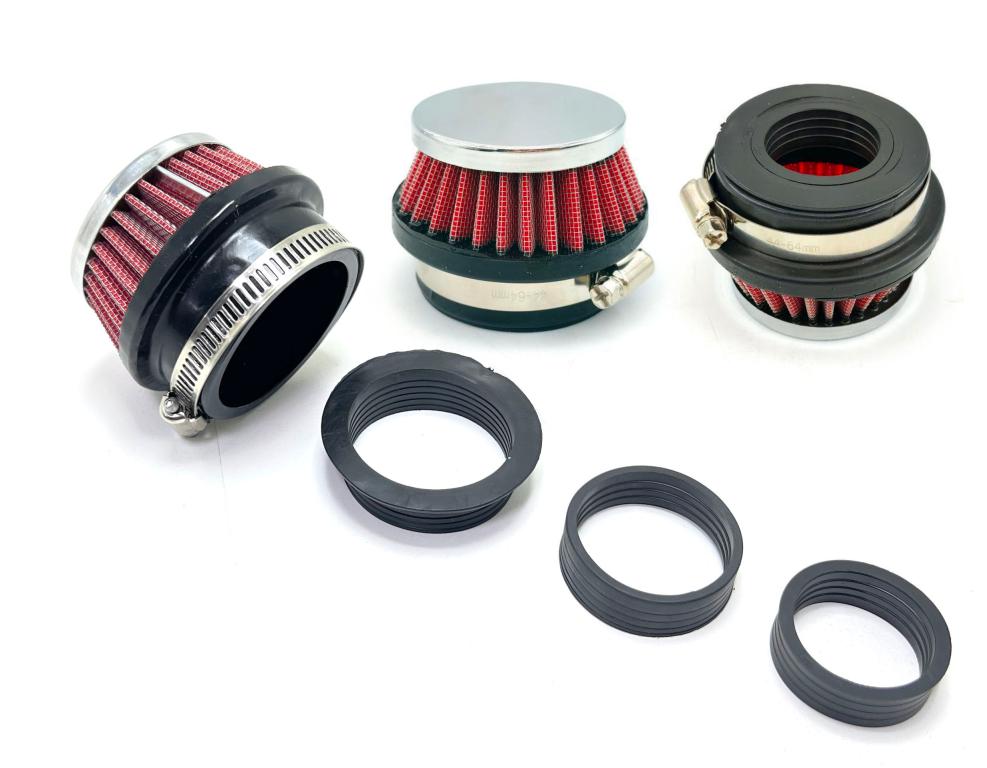 FILTRO AR ESPORTIVO TITAN/FAN/KS/ES 125-150/YBR/FA CTOR 125 MODELO REDONDO (4-SAIDA 33MM, 38MM, 43MM, 54MM) LAVAVEL EMBU