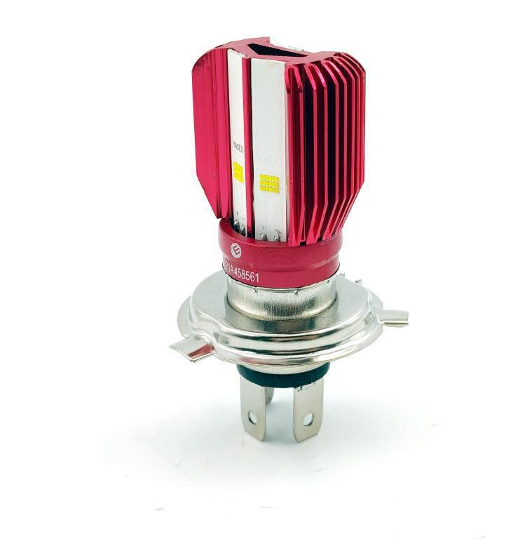 LAMPADA. LED FAROL H-4 RED ULTRA 18W AC/DC (3 Mini Leds) (ADAPTAVEL = CG/TITAN 125-150 YBR FACTOR/CB 300R/XRE 300/TWISTE