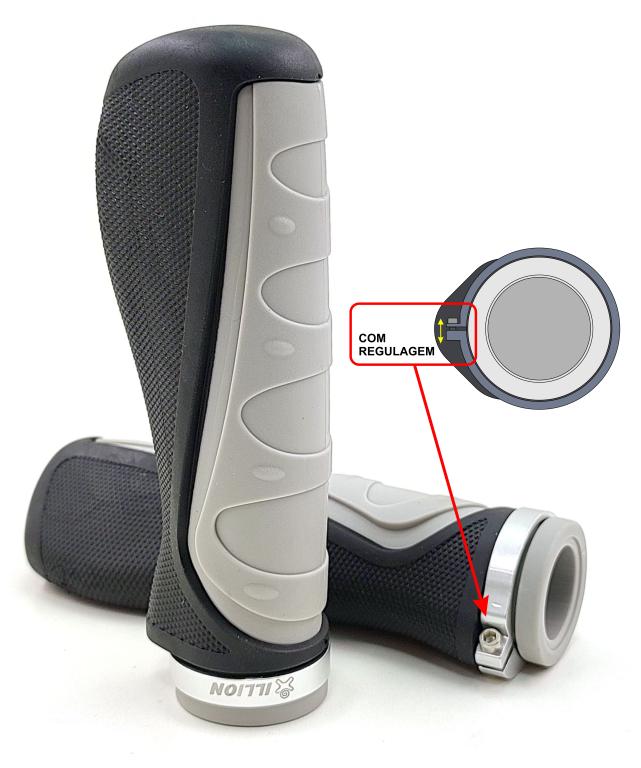MANOPLA ERGONOMICA COM ANEL REGULAGEM CINZA COM PR ETO EMBUS