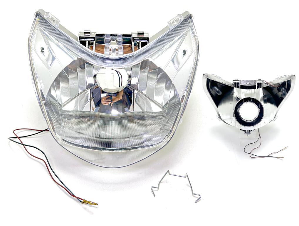 BLOCO OPTICO BIZ 100 11-13/BIZ 110I-125 14-17 EXCL USIVO PARA LAMPADA H-4 C/DRL EMBUS