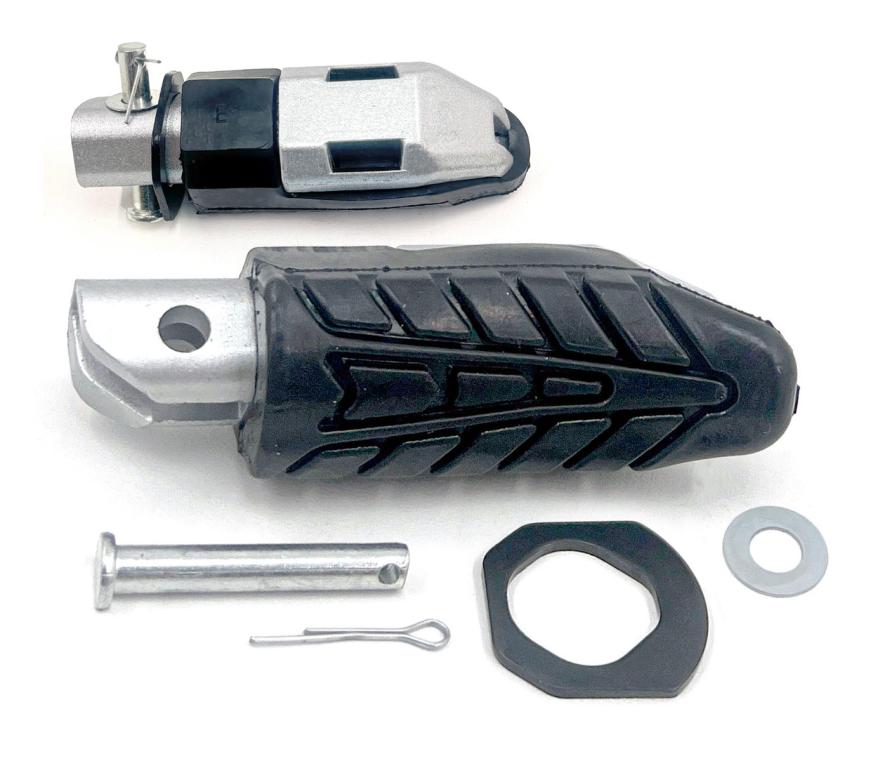 PEDALEIRA TRASEIRA COMPLETA TITAN 160/FAN 160/START 160 16-24/CB 250F 16-23 TWISTER/NXR 160 16-23 BROS PRATA DIREITA EMB