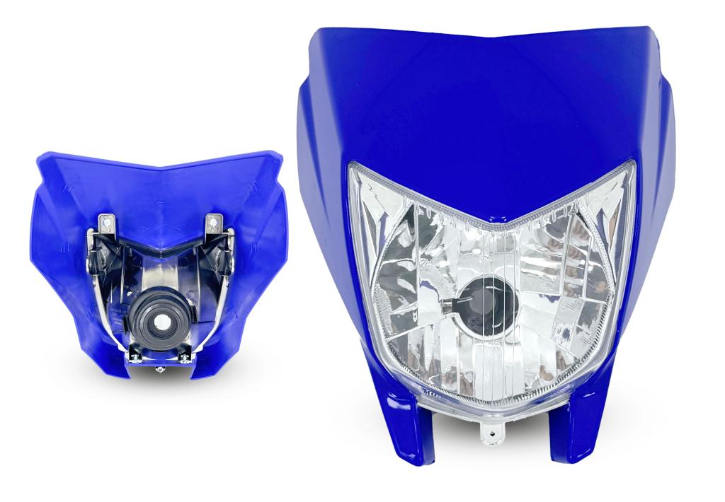 FAROL COMPLETO XTZ 250 08-18 AZUL S/LAMP. NOVIDADE