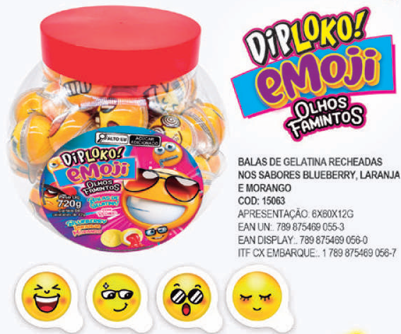 DIP LOKO POTE OLHOS FAMINTOS EMOJI 60X12G
