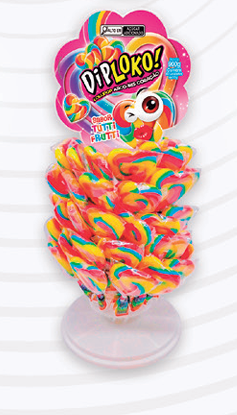 DIP LOKO LOLLIPOP ARCO ÍRIS CORAÇÃO 60X15G