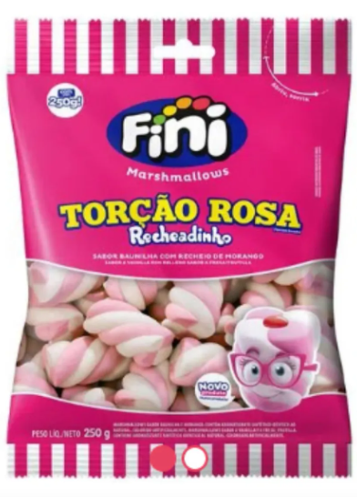MARSHMALLOW FINI TORÇÃO ROSA RECHEADO 12X80G