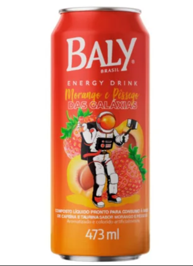 ENERGETICO BALY MORANGO E PESSEGO 6X476ML