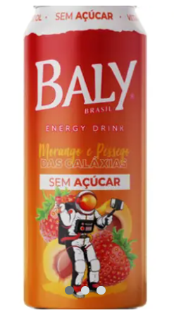ENERGETICO BALY MORANGO E PESSEGO SEM AÇUCAR 6X473ML