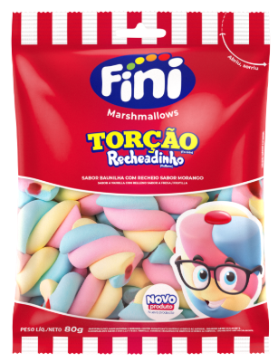 MARSHMALLOW FINI TORÇÃO COLORIDO  RECHEADINHO 12X80G