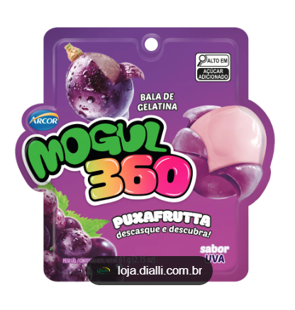 BALA DE GELATINA ARCOR MOGUL 360 UVA 12X61G