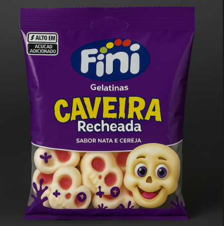 BALA DE GELATINA FINI CAVEIRA RECHEADA 80GX12