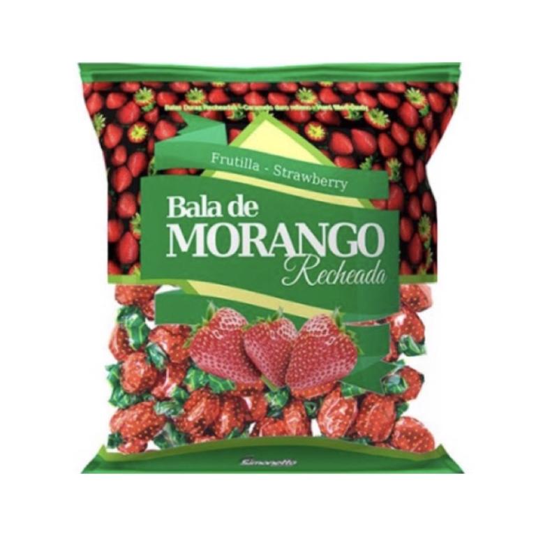 BALA MORANGO RECHEADA 500GR