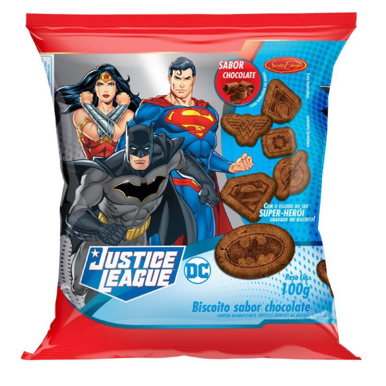 BISCOITO LIGA DA JUSTICA SABOR CHOCOLATE 80GR