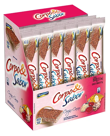 BARRAS DE CEREAIS CORPO E SABOR CEREJA E CACAU DISPLAY 12X25GR