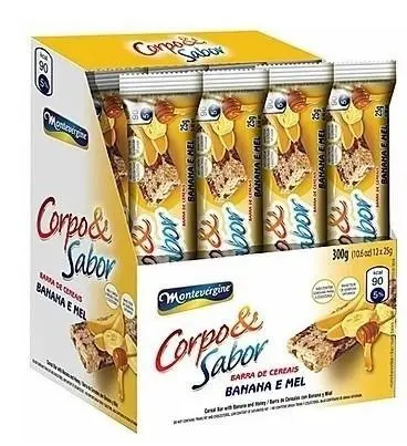 BARRAS DE CEREIAS CORPO E SABOR BANANA AVEIA E MEL DISPLAY 12X25GR
