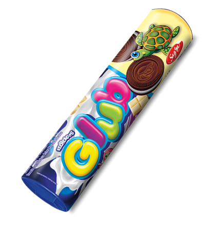 BISCOITO RECHEADO GLUB SABOR CHOCOLATE BRANCO 100GR