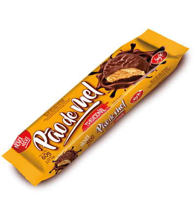 BISCOITO PAO DE MEL COBERTO CHOCOLATE 60GR