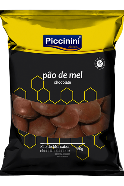BISCOITO PAO DE MEL COM COBERTURA DE CHOCOLATE AO LEITE 250GR