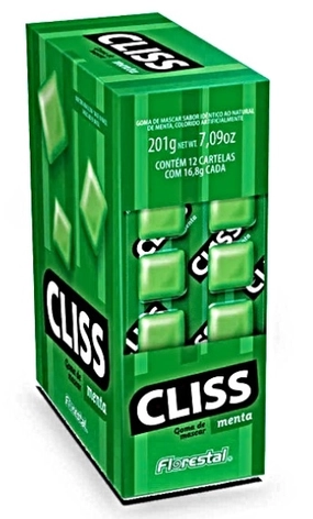CHICLE CLISS CARTELA SABOR MENTA