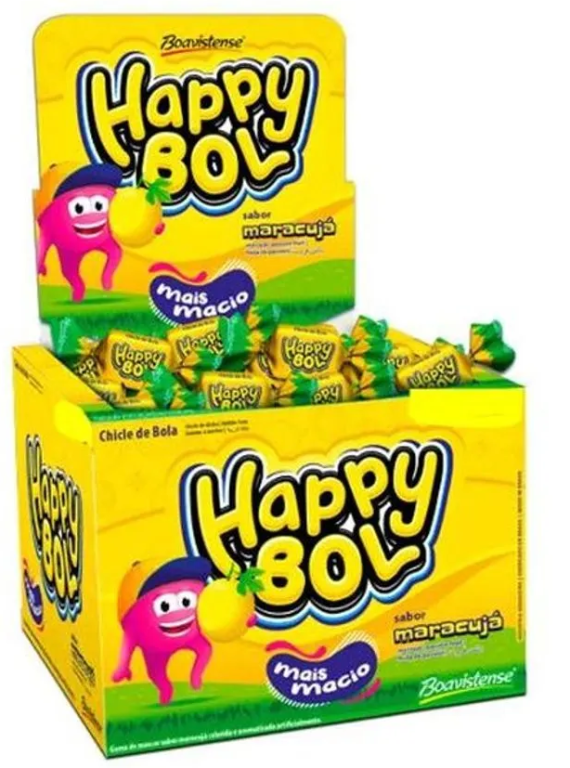 CHICLE HAPPY BOL MARACUJA C/47N
