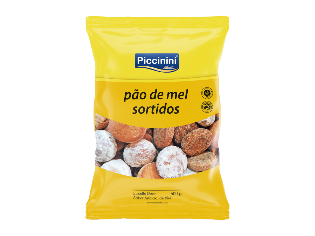 BISCOITO PAOZINHO DE MEL SORTIDO PICCININ 600GR