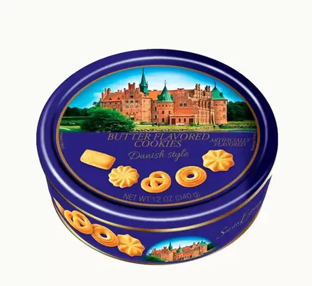 LATA DE BISCOITO COOKIES DANISH STYLE NACIONAL 340GR