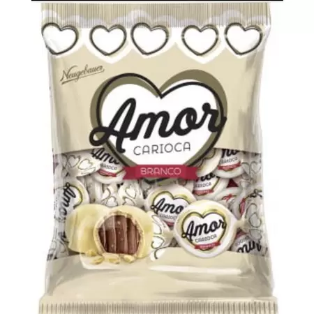 BOMBOM AMOR CARIOCA BRANCO 900GR C/45UN