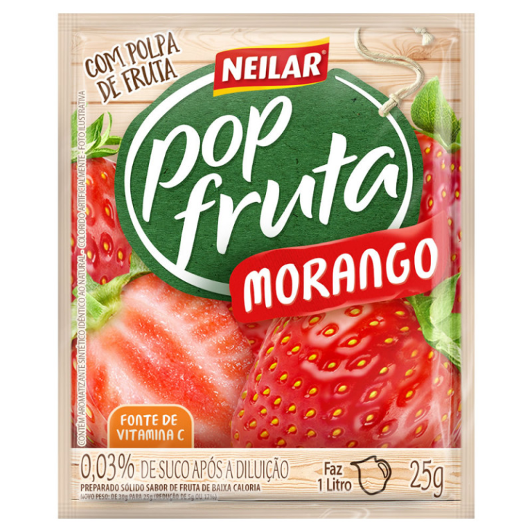 REFRESCO POP FRUTA SABOR MORANGO 25GR