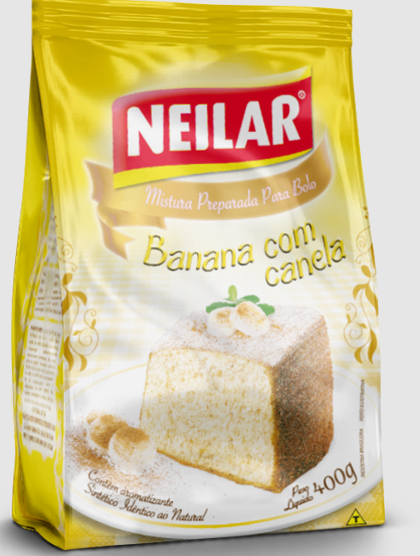 MISTURA PARA BOLO SABOR BANANA COM CANELA 400GR