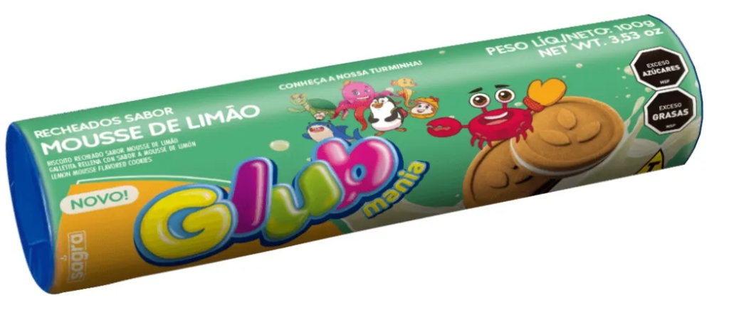 BISCOITO RECHEADO GLUB SABOR MOUSSE DE LIMÃO 100GR