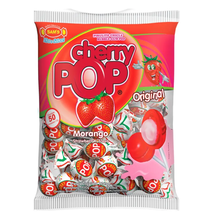 PIRULITO POP GUM MORANGO 500GR