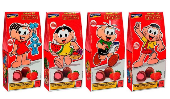 BOMBOM RECHEIO SABOR MORANGO TURMA DA MONICA 55GR