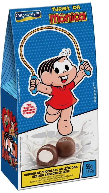 BOMBOM RECHEIO SABOR LEITE TURMA DA MONICA 55GR