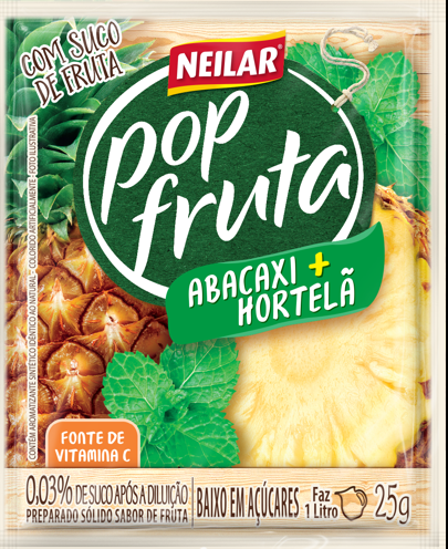 REFRESCO POP FRUTA SABOR ABACAXI C/ HORTELÃ 25GR