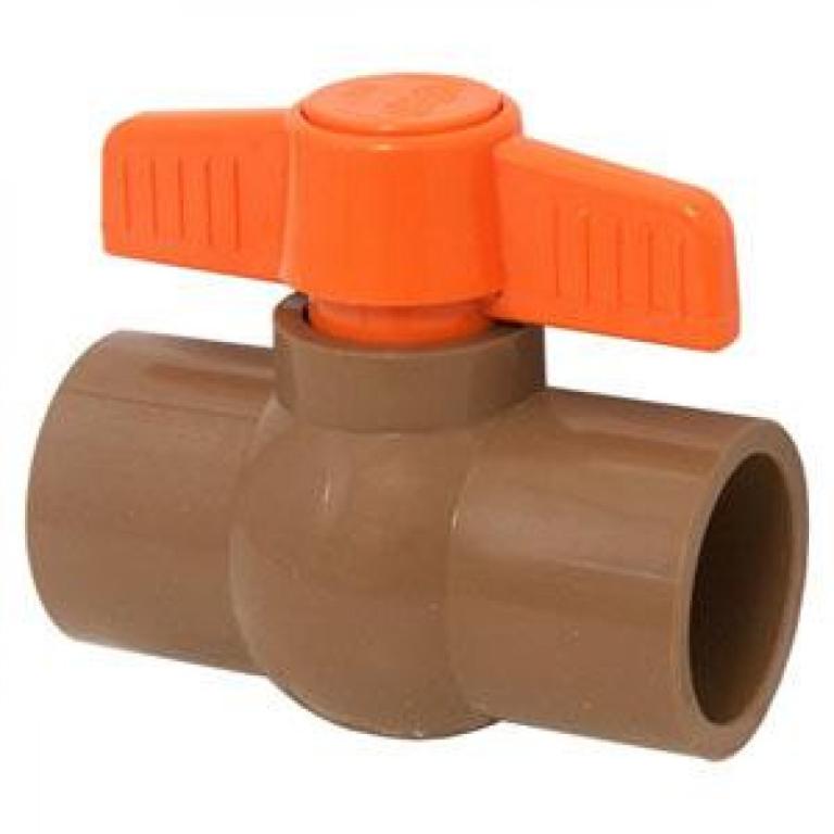 Registro esfera 50mm pvc marrom