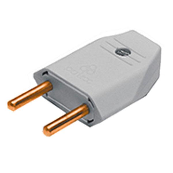 Plug macho 10A 2P branco