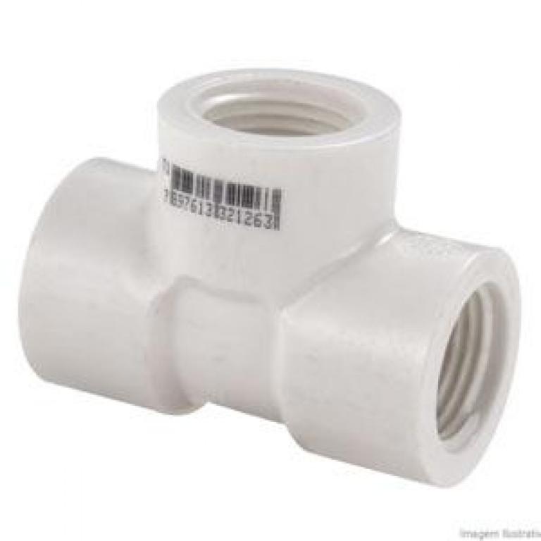 Tee branco rosca 1/2 femea