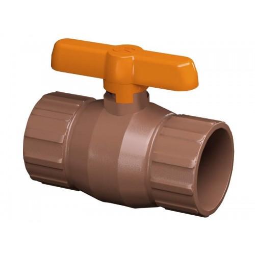 Registro esfera 25mm pvc marrom cola