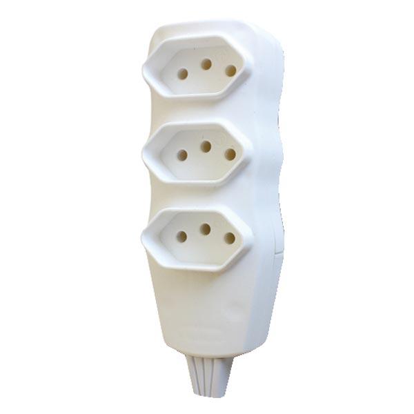 Regua 3 tomadas branca sem fio