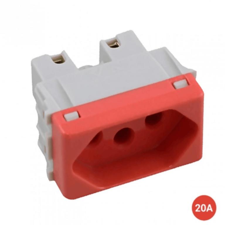 Modulo tomada 20A vermelha