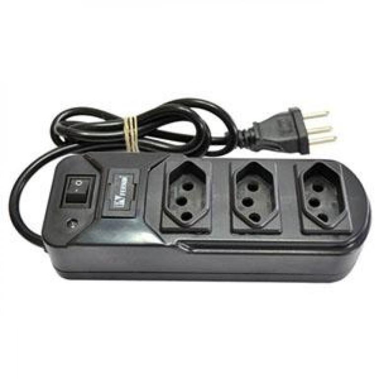 Filtro de Linha 3 tomadas preta