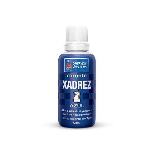 corante azul xadrez