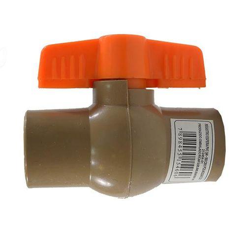 Registro esfera 3/4 pvc marrom rosca femea