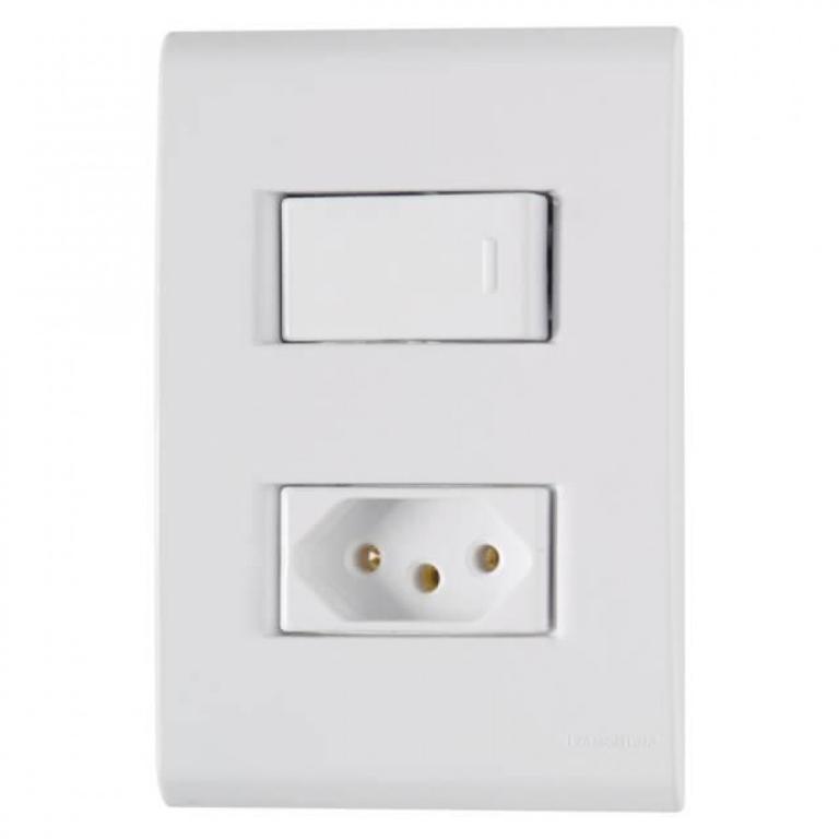 Interruptor simples + Tomada 10A Tramontina Liz