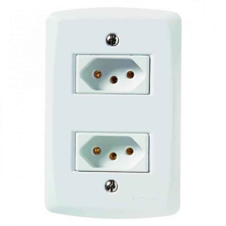 Tomada dupla 10A Tramontina Lux