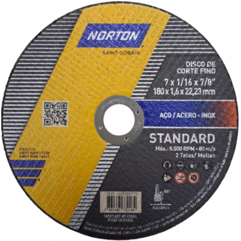 Disco corte metal 7 pol 180mmx22mm