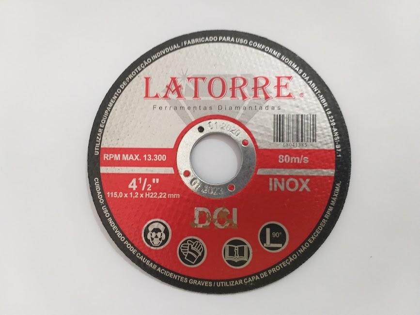 Disco corte metal inox 4x22 vermelho La torre