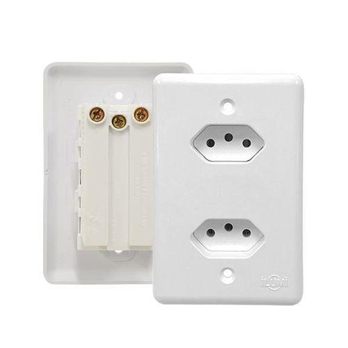 Tomada Dupla 10A monobloco ilumi stylus