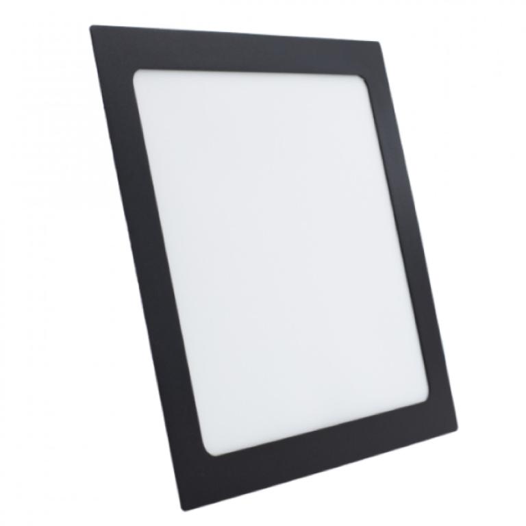 Luminaria embutir led 24 w quadrada preta