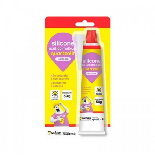 Silicone bisnaga 50g incolor Quartzolit